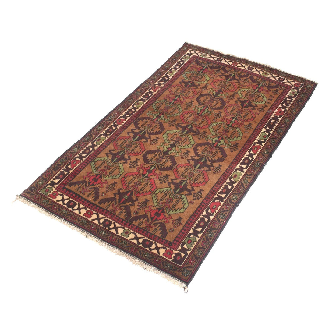 Afghan Baluchi Rug 2' 9" x 4' 7" Hand-Knotted | No. AL26615