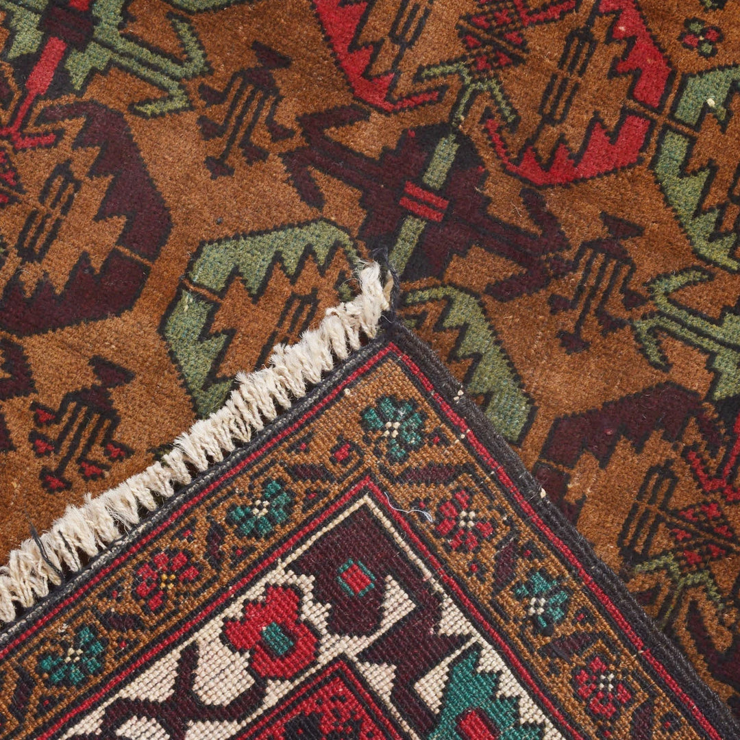 Afghan Baluchi Rug 2' 9" x 4' 7" Hand-Knotted | No. AL26615