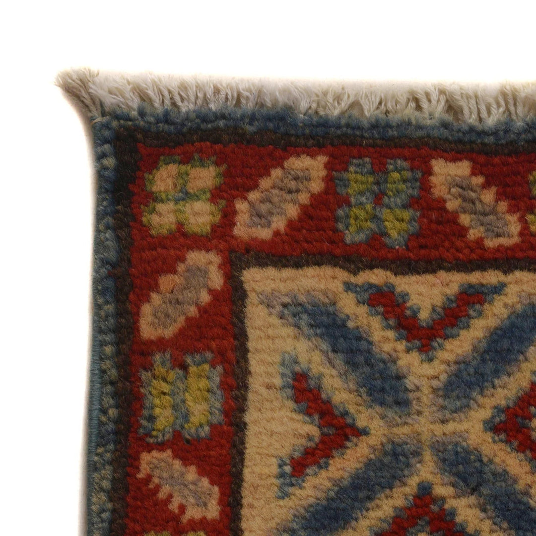 Blue Afghan Kazak Rug 2' 9" x 4' 0" Hand-Knotted | No. AL26634