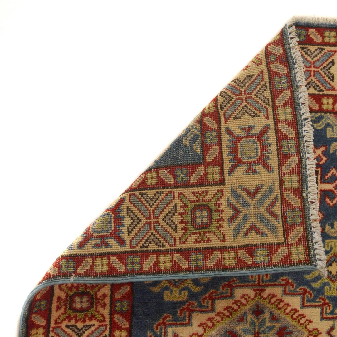 Blue Afghan Kazak Rug 2' 9" x 4' 0" Hand-Knotted | No. AL26634