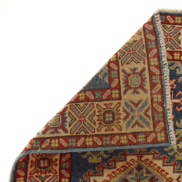 Blue Afghan Kazak Rug 2' 9" x 4' 0" Hand-Knotted | No. AL26634