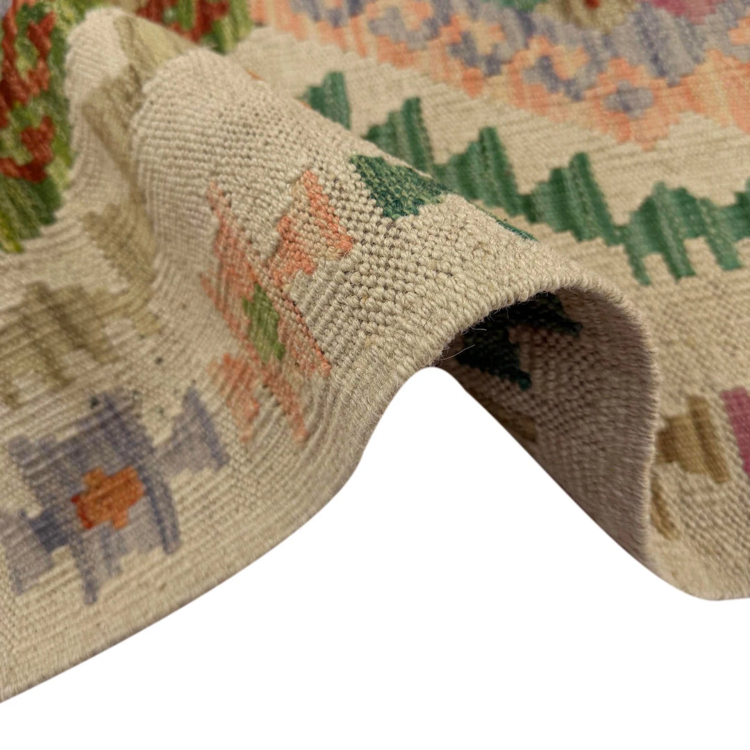 Afghan Vegetable Kilim Rug 2' 7" x 4' 2" Flat-Weave | No. AL266365