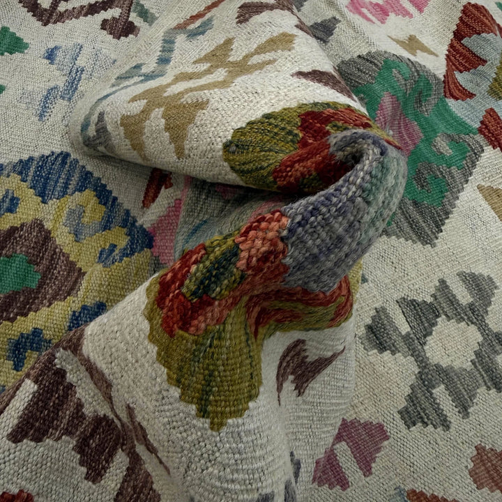 Afghan Vegetable Kilim Rug 2' 9" x 9' 7" Flat-Weave | No. AL266632