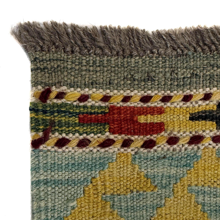 Afghan Vegetable Kilim Rug 2' 9" x 3' 10" Flat-Weave | No. AL266928
