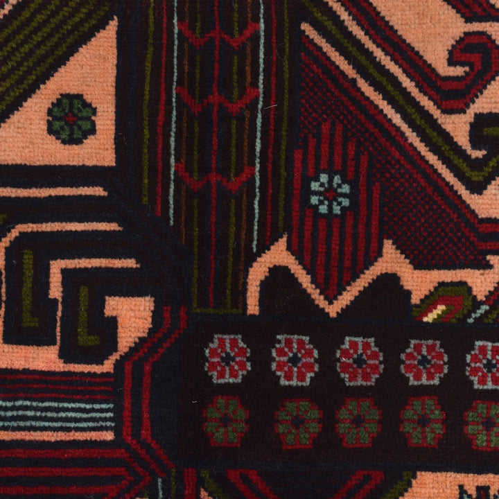 Afghan Baluchi Rug 3' 0" x 4' 7" Hand-Knotted | No. AL26722
