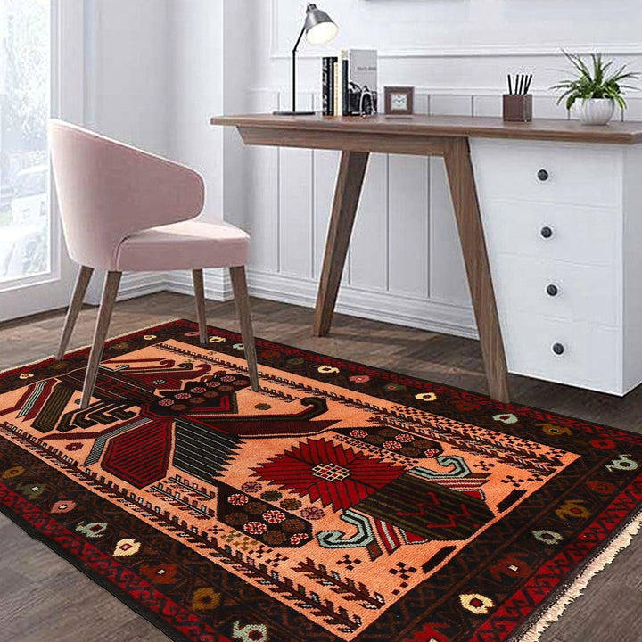 Afghan Baluchi Rug 3' 0" x 4' 7" Hand-Knotted | No. AL26722