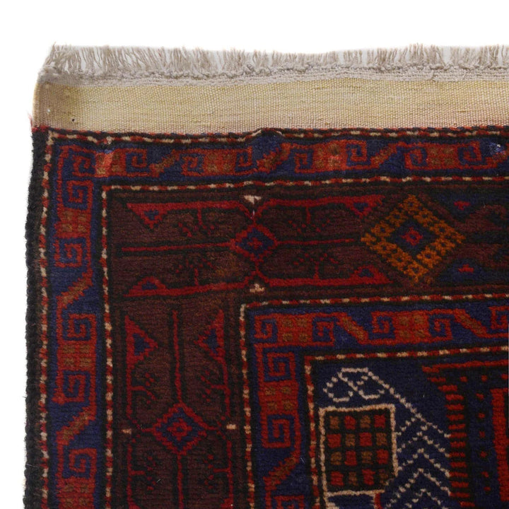 Red Afghan Prayer Rug 2' 8" x 3' 10" Hand-Knotted | No. AL26729
