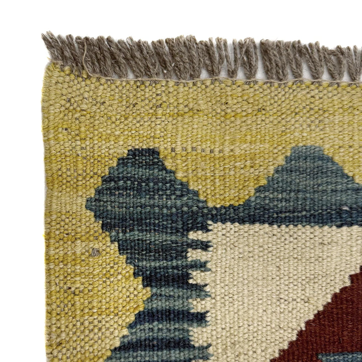 Afghan Vegetable Kilim Rug 2' 9" x 4' 1" Flat-Weave | No. AL267639