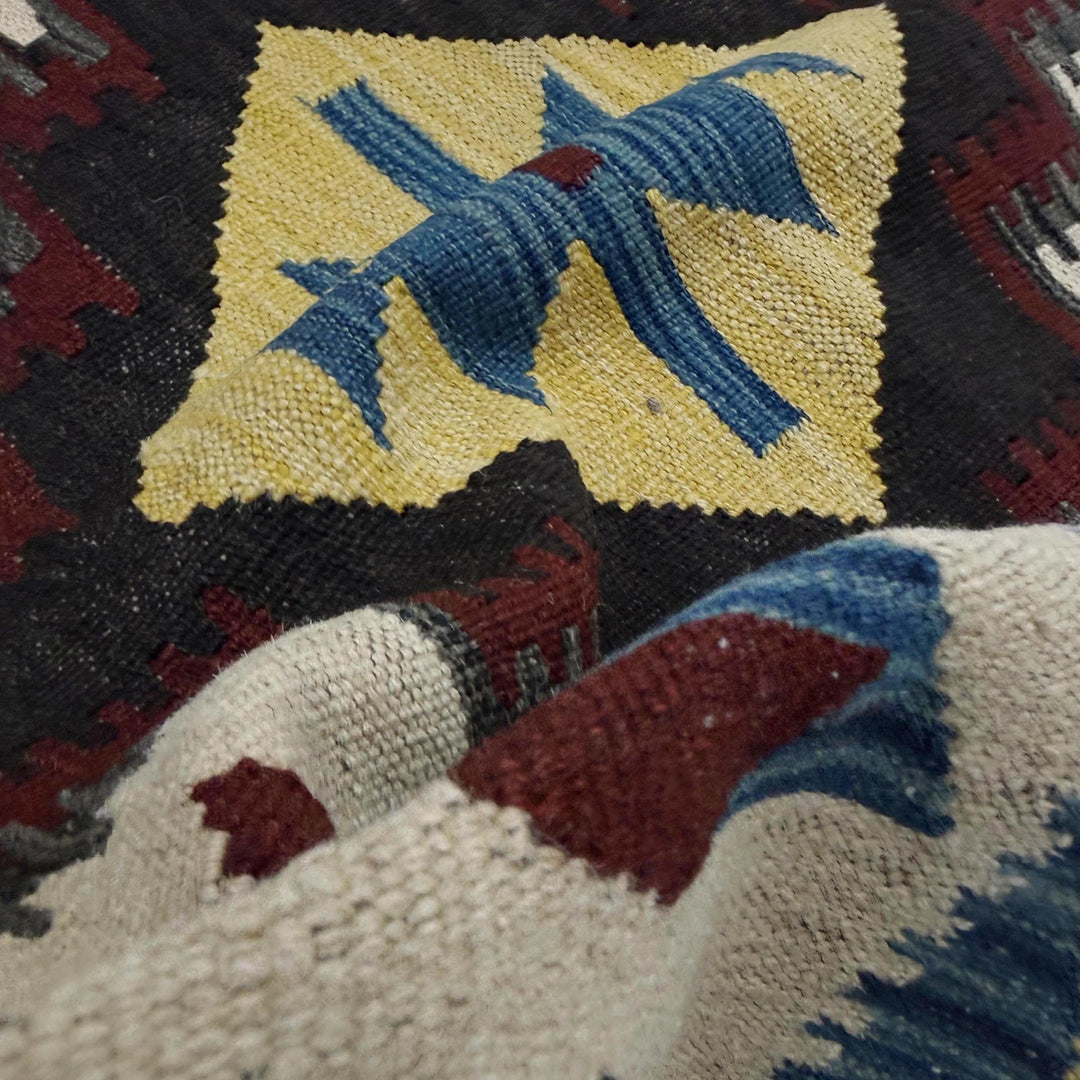 Afghan Vegetable Kilim Rug 2' 9" x 4' 1" Flat-Weave | No. AL267639