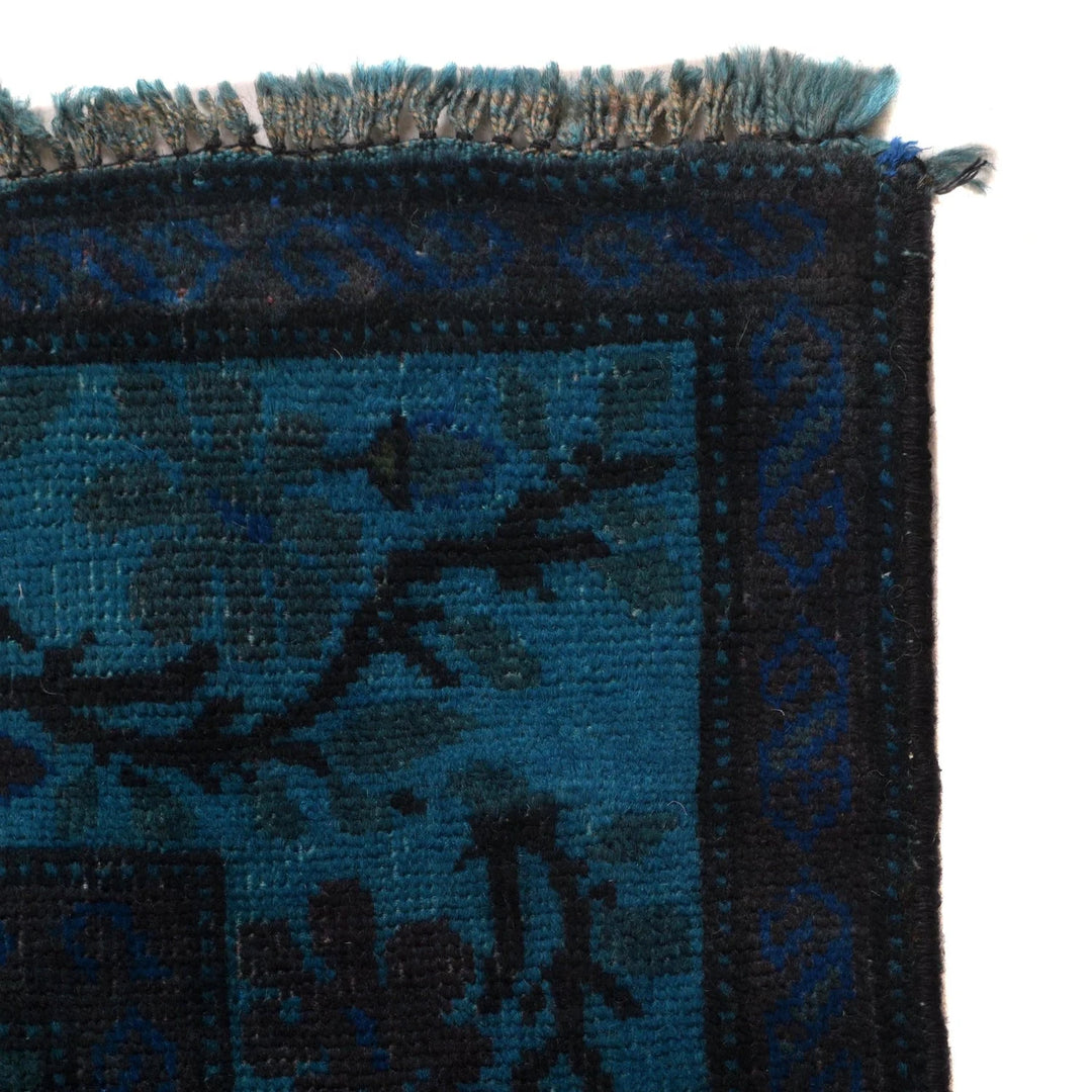 Blue Pakistani Overdye Rug 3' 7" x 6' 3" Hand-Knotted | No. AL26792