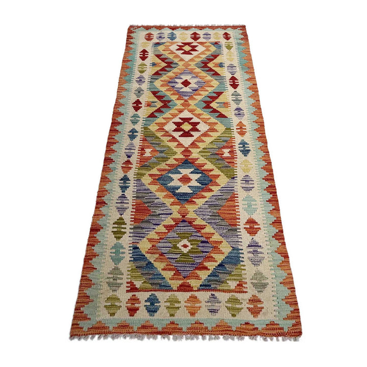 Afghan Vegetable Kilim Rug 2' 10" x 8' 0" Flat-Weave | No. AL268106