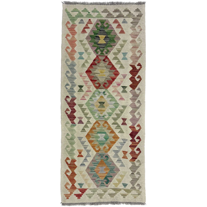 Afghan Vegetable Kilim Rug 2' 0" x 5' 7" Flat-Weave | No. AL268639