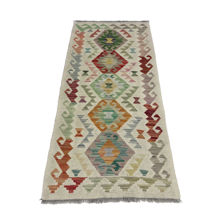 Afghan Vegetable Kilim Rug 2' 0" x 5' 7" Flat-Weave | No. AL268639