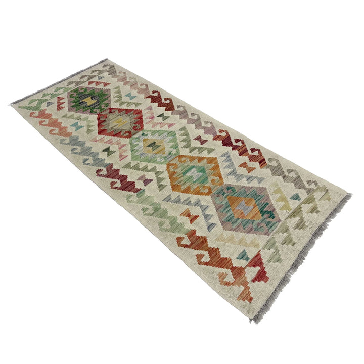 Afghan Vegetable Kilim Rug 2' 0" x 5' 7" Flat-Weave | No. AL268639
