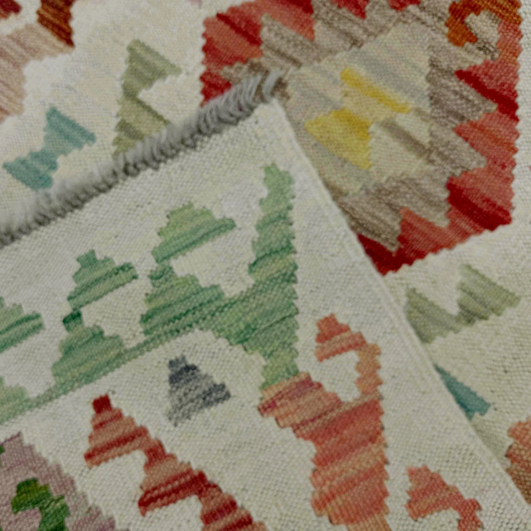 Afghan Vegetable Kilim Rug 2' 0" x 5' 7" Flat-Weave | No. AL268639