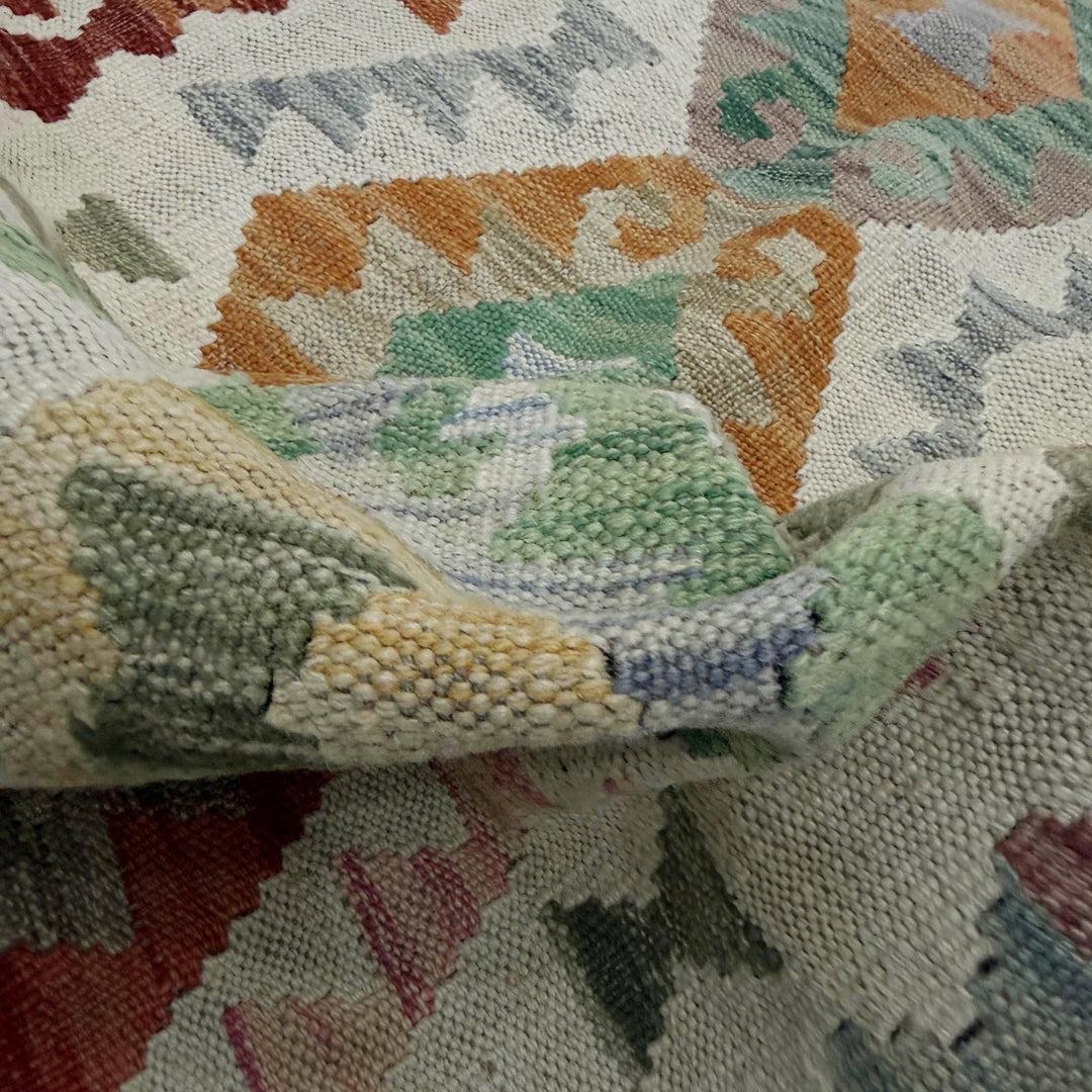Afghan Vegetable Kilim Rug 2' 0" x 5' 7" Flat-Weave | No. AL268639
