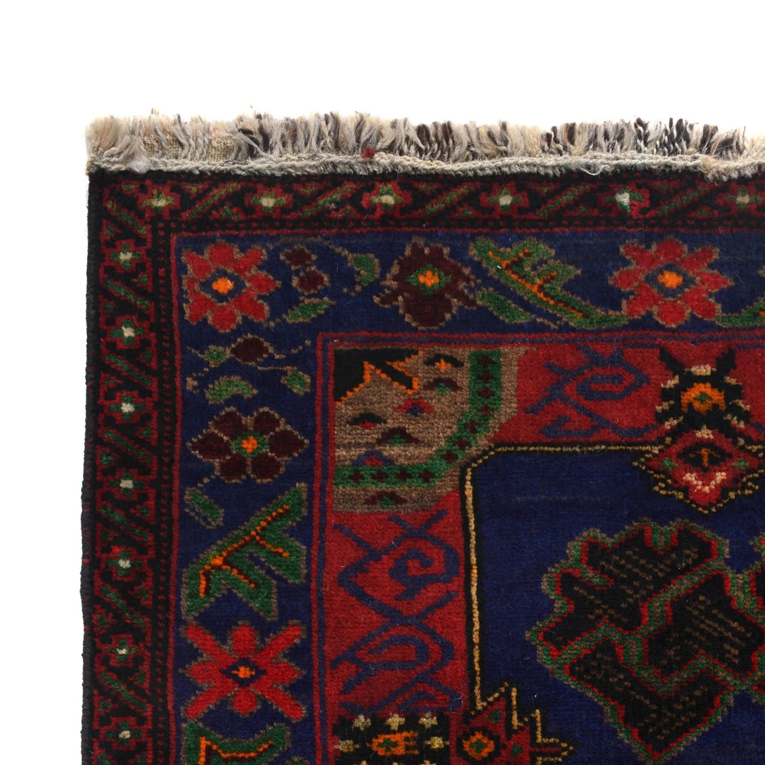 Afghan Baluchi Rug 4' 3" x 6' 7" Hand-Knotted | No. AL27090