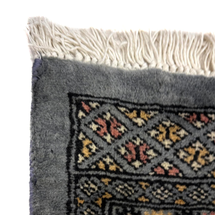 Gray Pakistani Bokhara Rug 6' 8" x 9' 8" Hand-Knotted | No. AL271295