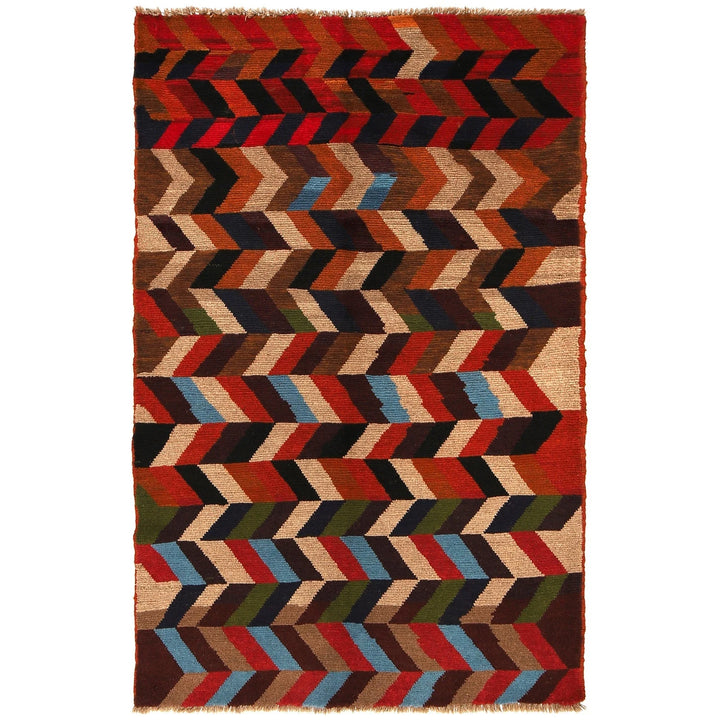 Afghan Baluchi Rug 3' 9" x 5' 11" Hand-Knotted | No. AL27160