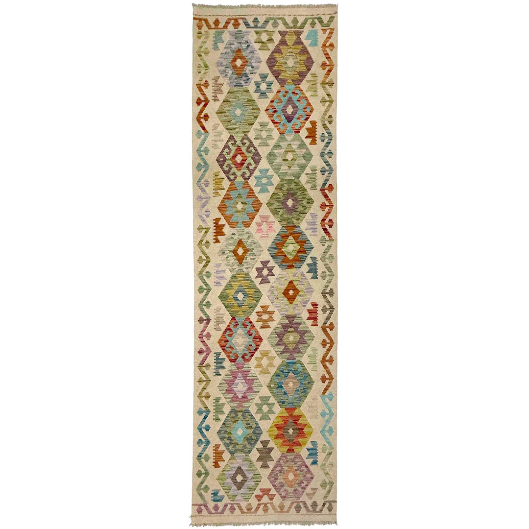 Afghan Vegetable Kilim Rug 2' 7" x 9' 5" Flat-Weave | No. AL271723