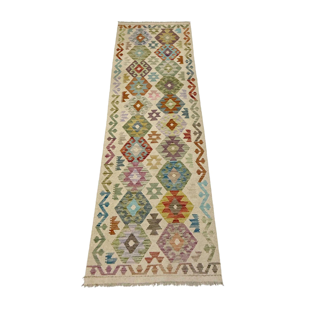 Afghan Vegetable Kilim Rug 2' 7" x 9' 5" Flat-Weave | No. AL271723