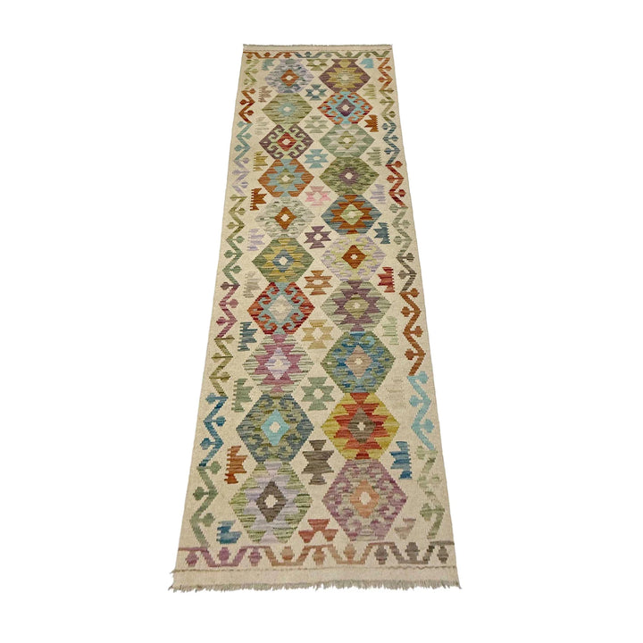 Afghan Vegetable Kilim Rug 2' 7" x 9' 5" Flat-Weave | No. AL271723