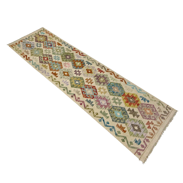 Afghan Vegetable Kilim Rug 2' 7" x 9' 5" Flat-Weave | No. AL271723