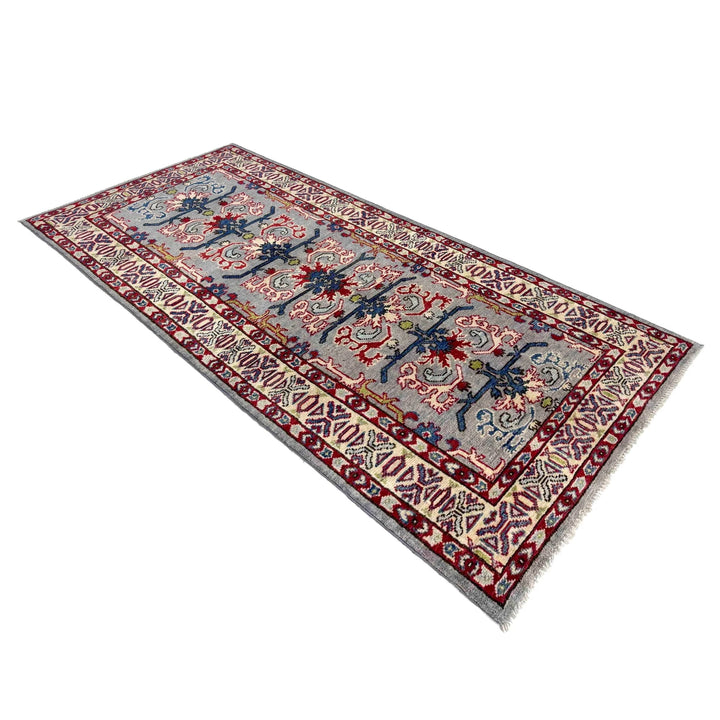 Afghan Kazak Rug 2' 7" x 6' 5" Hand-Knotted | No. AL27177