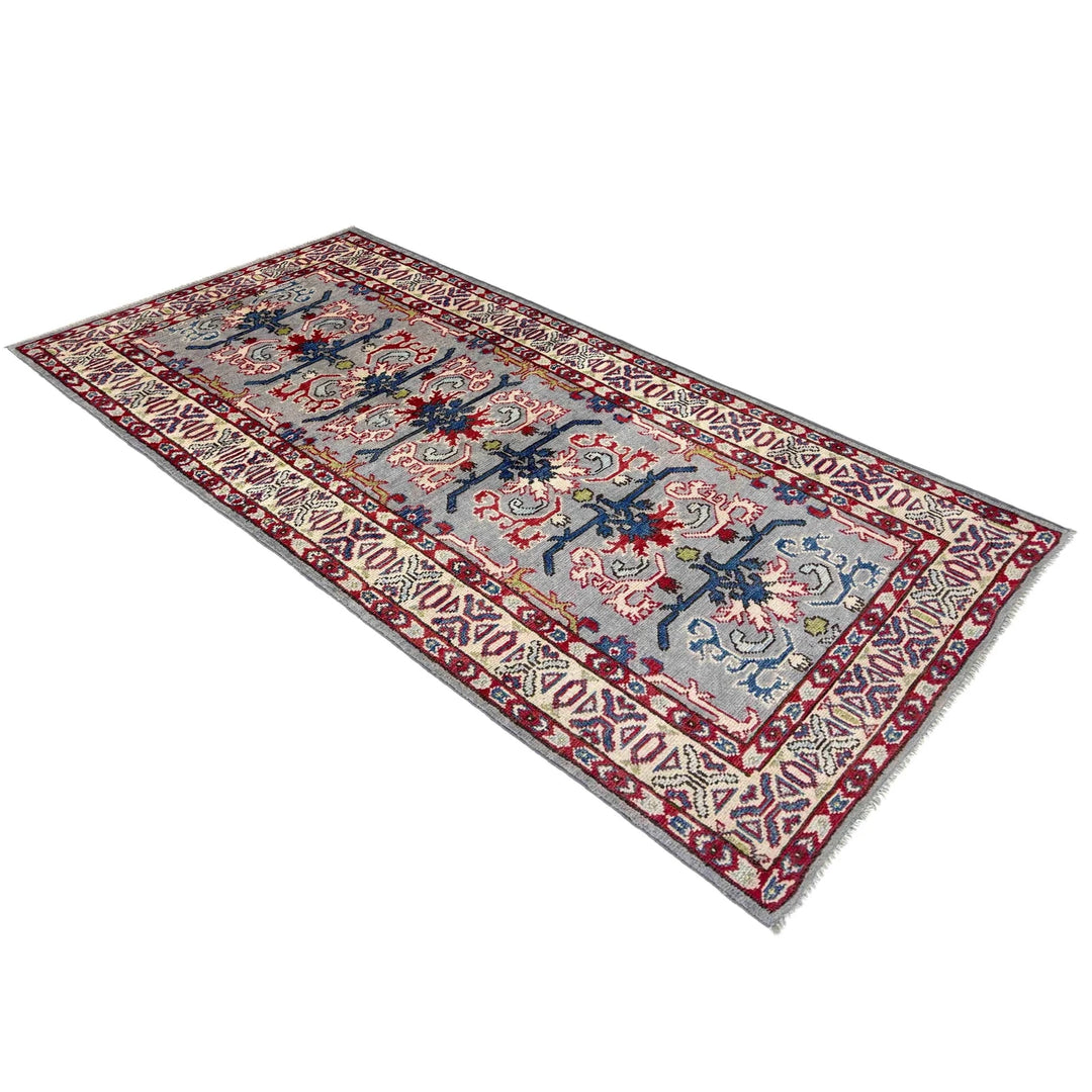 Afghan Kazak Rug 2' 7" x 6' 5" Hand-Knotted | No. AL27177