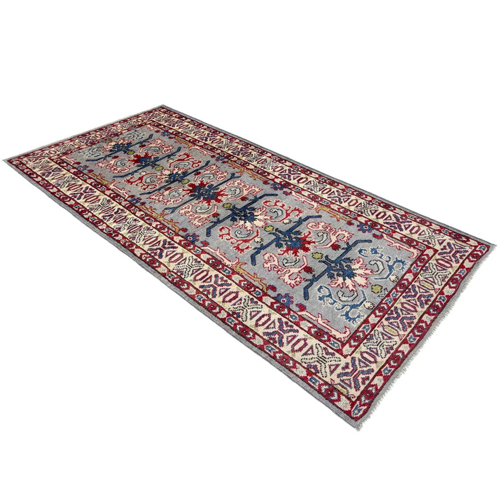 Afghan Kazak Rug 2' 7" x 6' 5" Hand-Knotted | No. AL27177