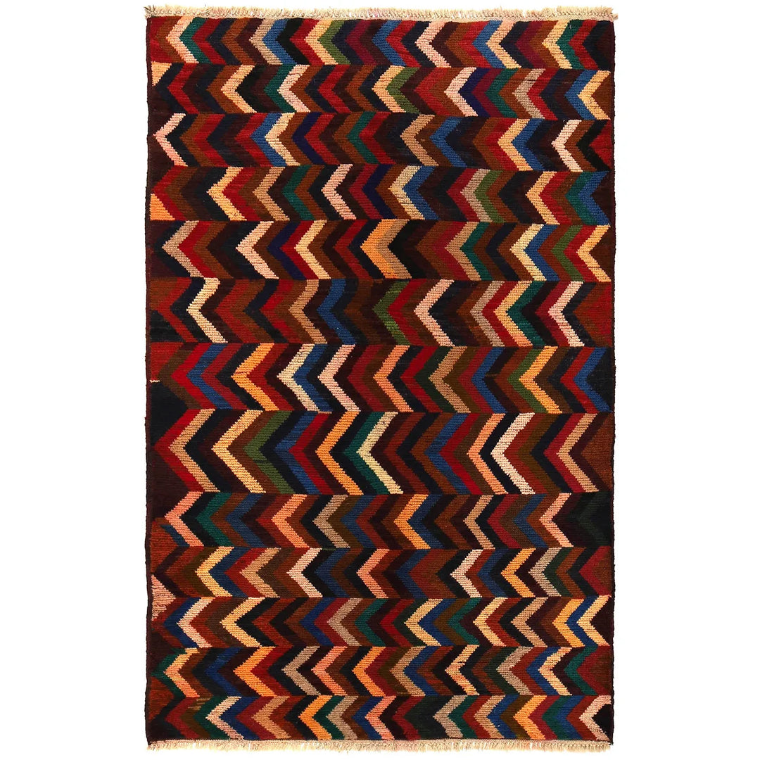 Afghan Tribal Baloch Rug 3' 11" x 6' 2" Hand-Knotted | No. AL27210