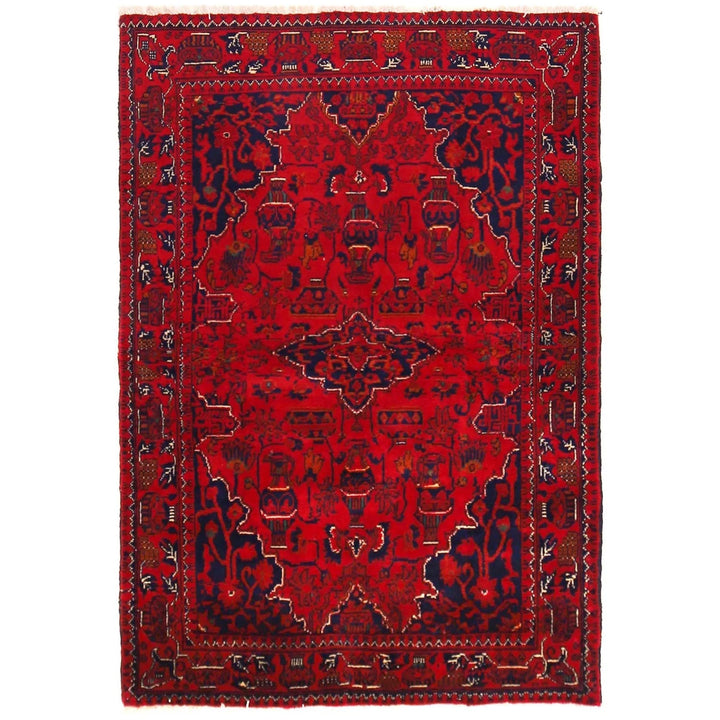 Afghan Khal Mohammadi Rug 3' 5" x 4' 11" Hand-Knotted | No. AL27284
