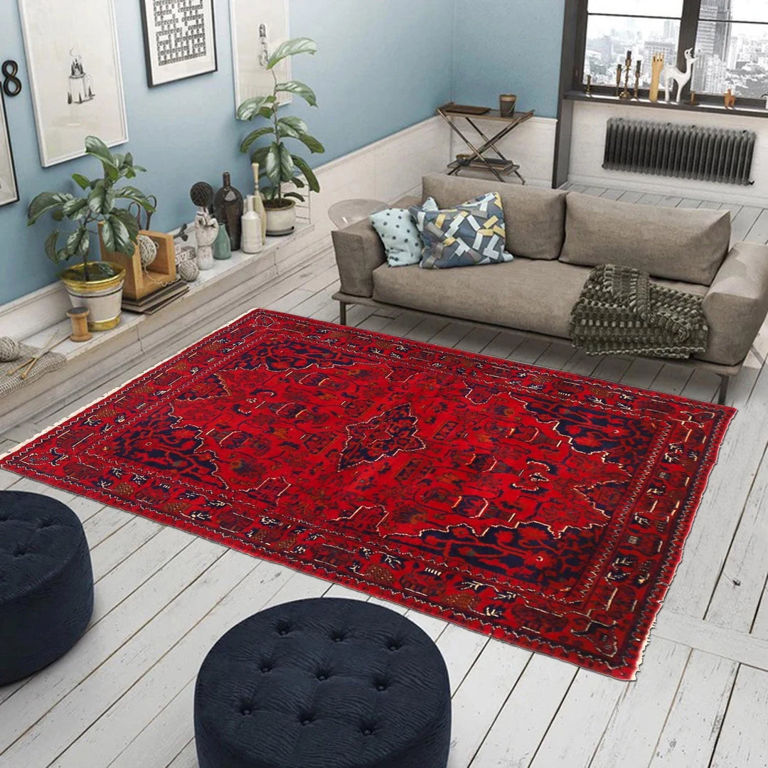 Afghan Khal Mohammadi Rug 3' 5" x 4' 11" Hand-Knotted | No. AL27284