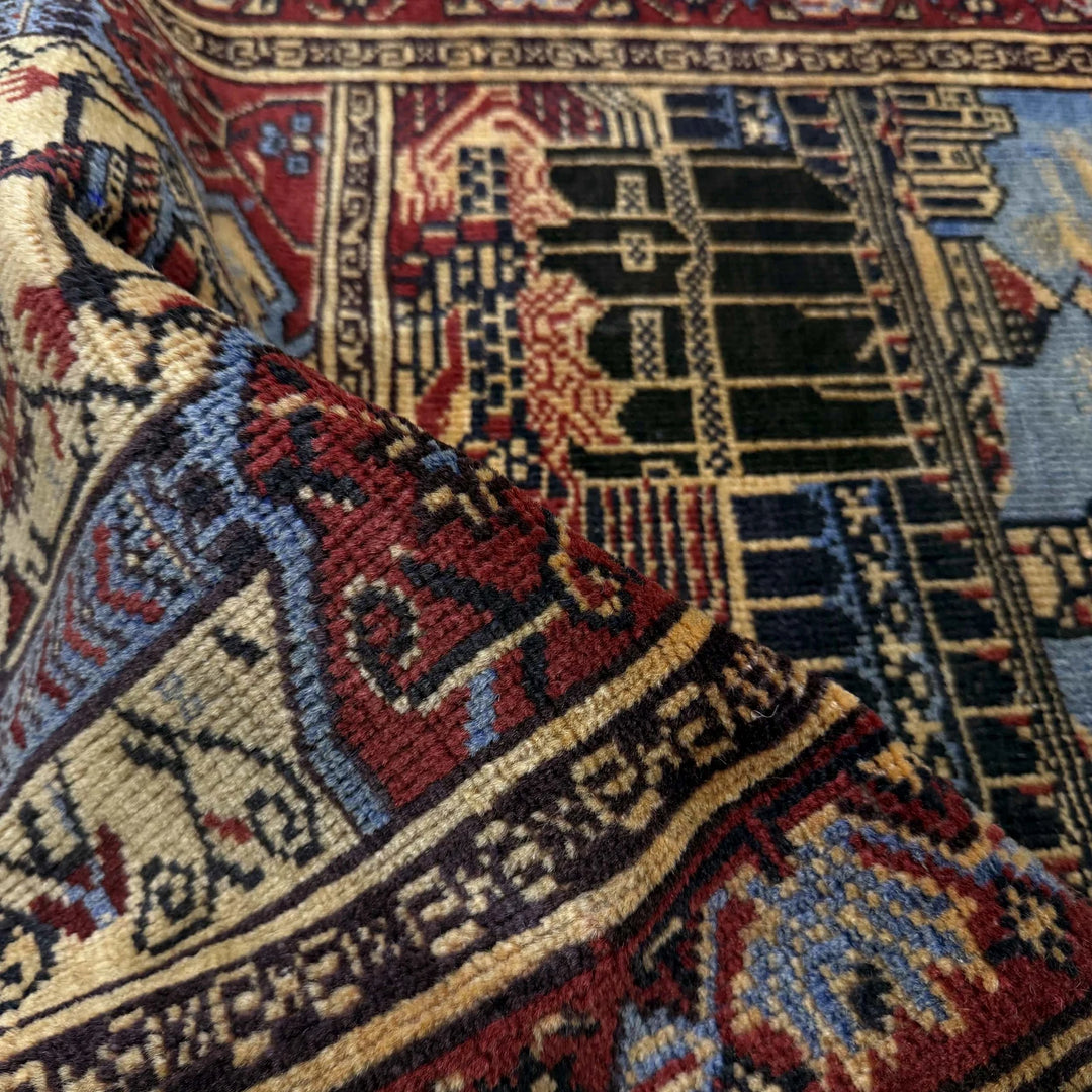 Multicolor Afghan Prayer Rug Rug 2' 8" x 3' 8" Hand-Knotted | No. AL27288