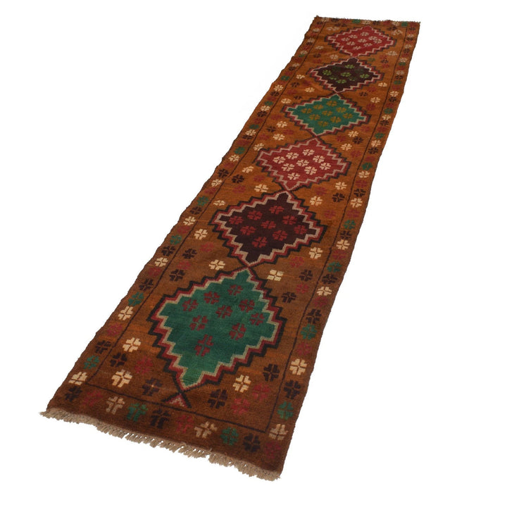 Afghan Baluchi Runner 2' 0" x 9' 7" Hand-Knotted | No. AL27391