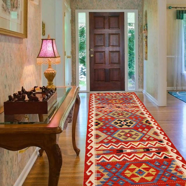 Afghan Kilim Rug 2' 6" x 9' 8" Flat-Weave | No. AL27500