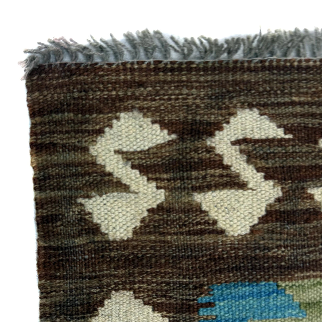 Afghan Vegetable Kilim Rug 3' 3" x 5' 1" Flat-Weave | No. AL276639