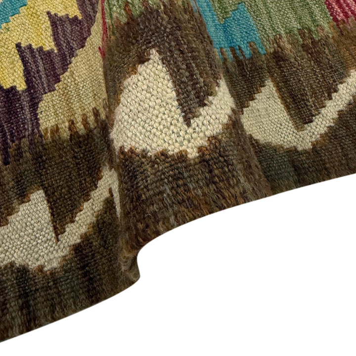 Afghan Vegetable Kilim Rug 3' 3" x 5' 1" Flat-Weave | No. AL276639