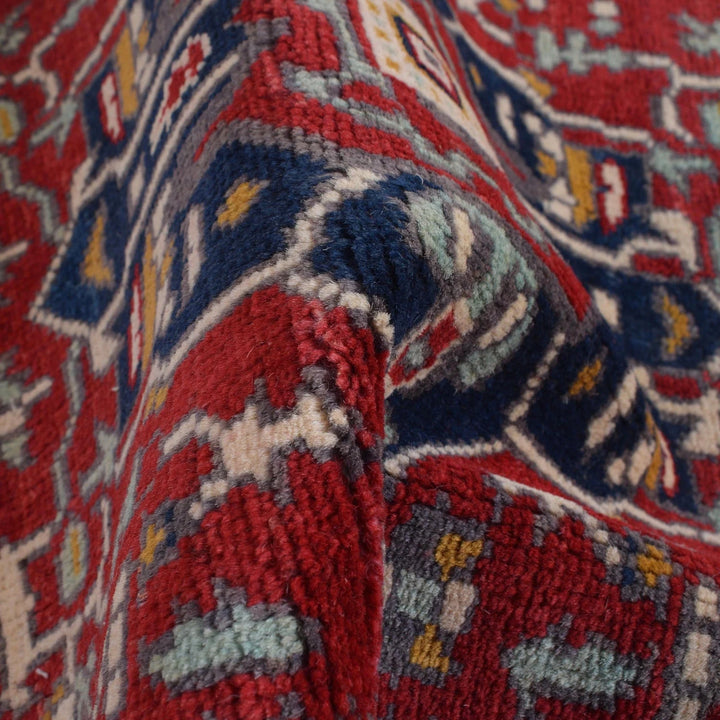 Red Afghan Kazak Rug 2' 10" x 3' 10" Hand-Knotted | No. AL27673