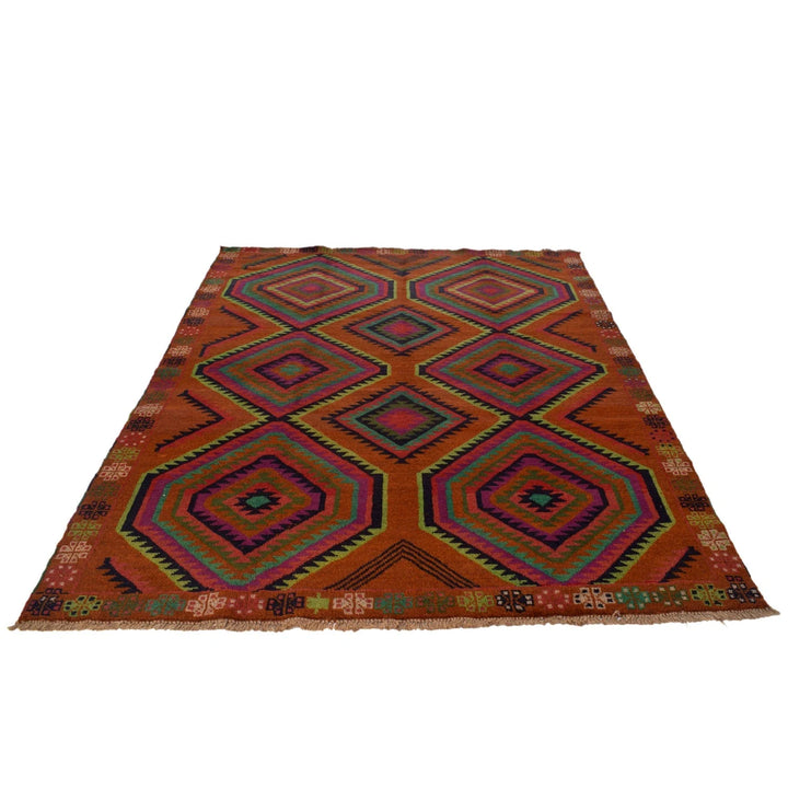 Tan Afghan Kohistani Rug 5' 9" x 7' 10" Hand-Knotted | No. AL27726