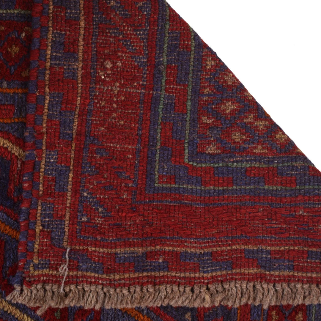 Red Afghan Mashwani Rug 5' 0" x 6' 3" Hand-Knotted | No. AL27795