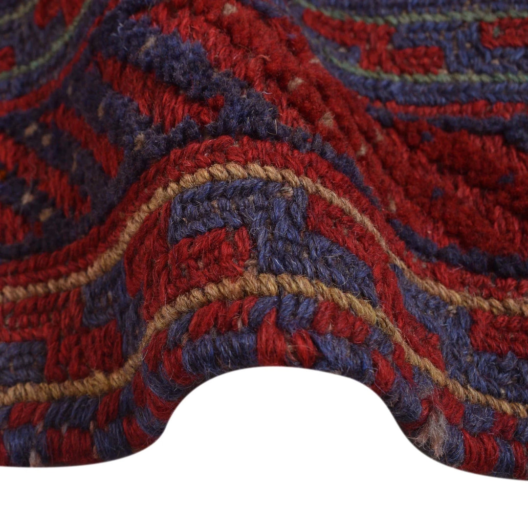 Red Afghan Mashwani Rug 5' 0" x 6' 3" Hand-Knotted | No. AL27795