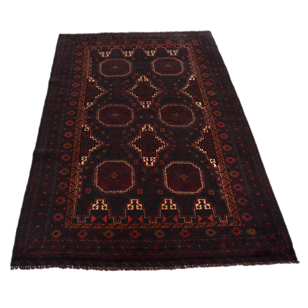 Afghan Baluchi Rug 4' 0" x 6' 3" Hand-Knotted | No. AL27809