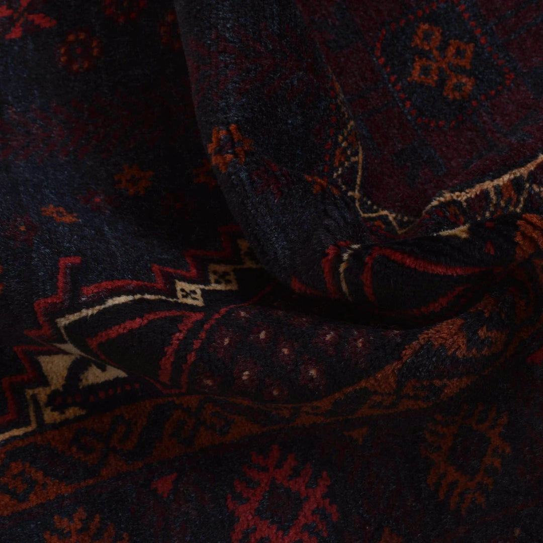 Afghan Baluchi Rug 4' 0" x 6' 3" Hand-Knotted | No. AL27809