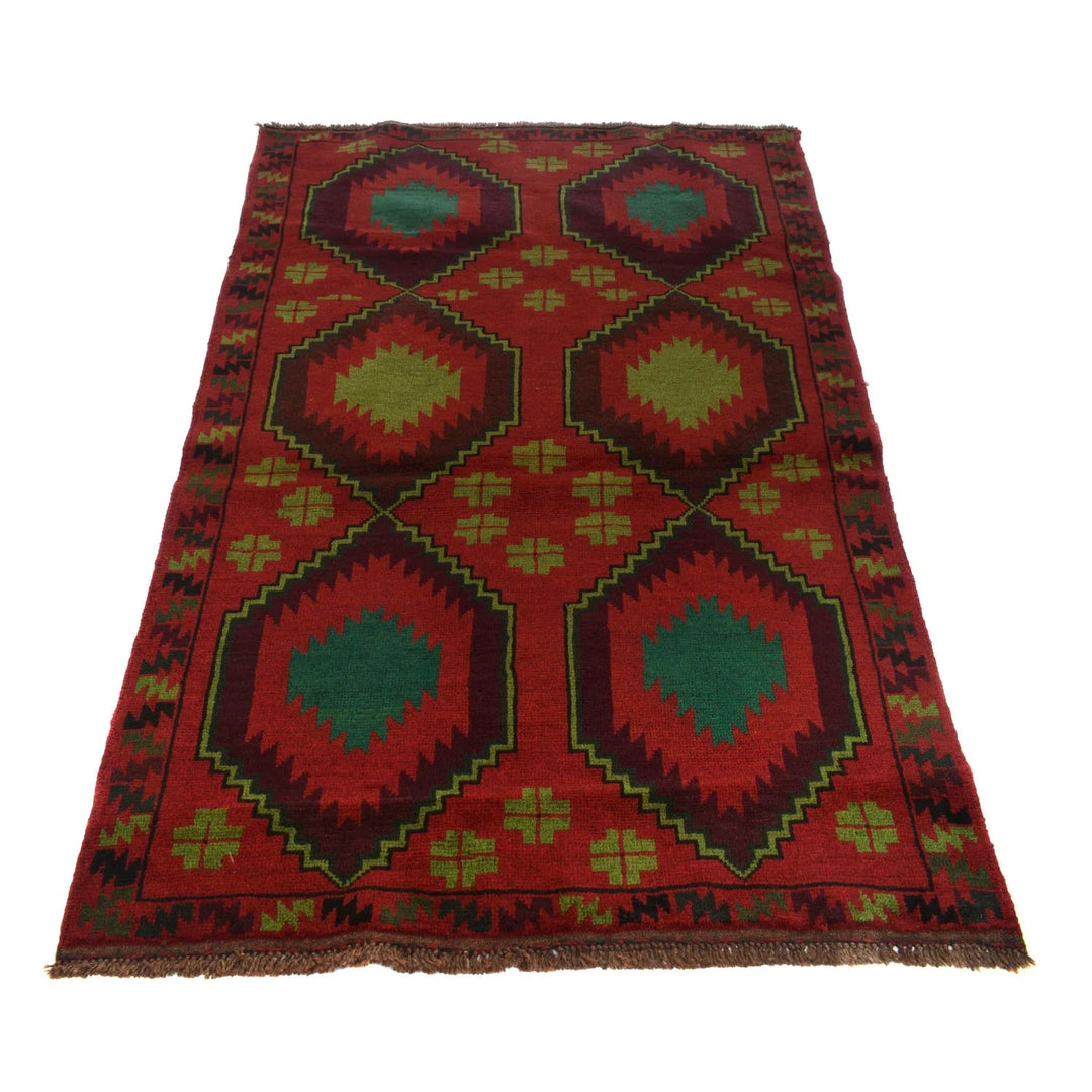 Afghan Baluchi Rug 4' 2" x 6' 8" Hand-Knotted | No. AL27819