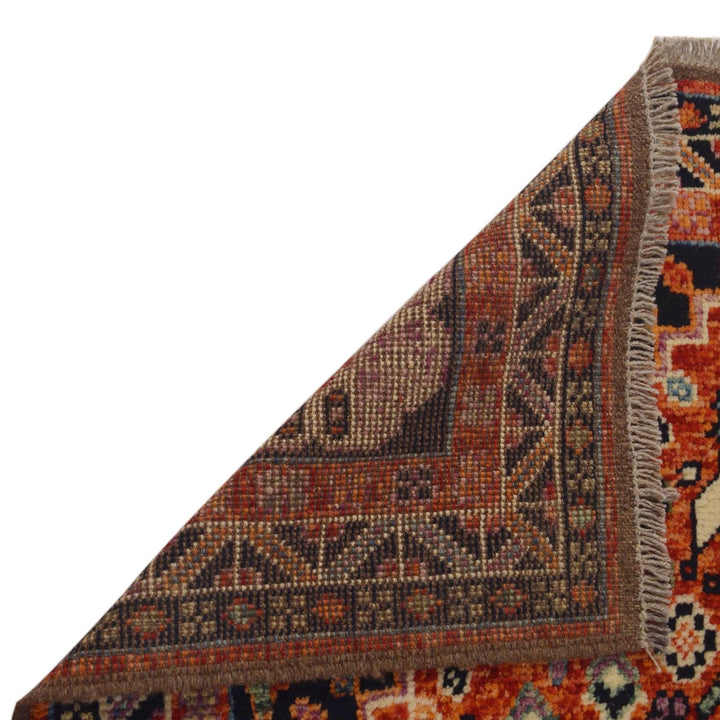 Red Afghan Shiraz Rug 3' 11" x 6' 1" Hand-Knotted | No. AL27864