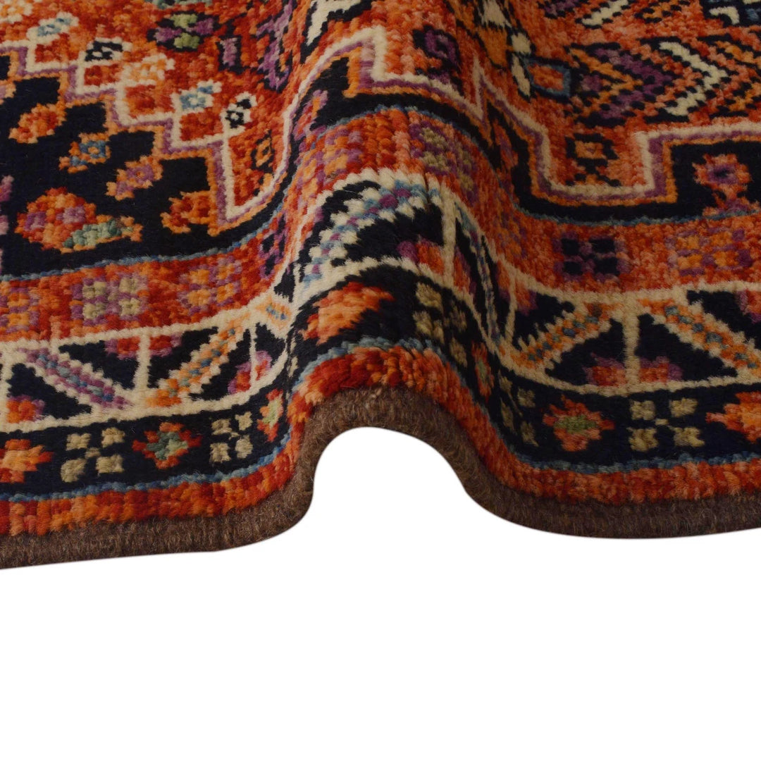 Red Afghan Shiraz Rug 3' 11" x 6' 1" Hand-Knotted | No. AL27864