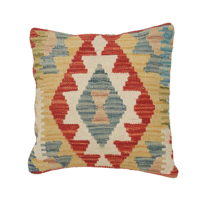 Afghan Kilim Cushion Cover 1' 2" x 1' 2" Flat-Weave | No. AL27882