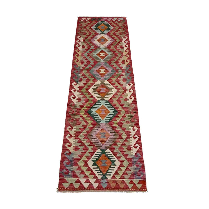 Afghan Vegetable Kilim Rug 2' 2" x 9' 6" Flat-Weave | No. AL279275
