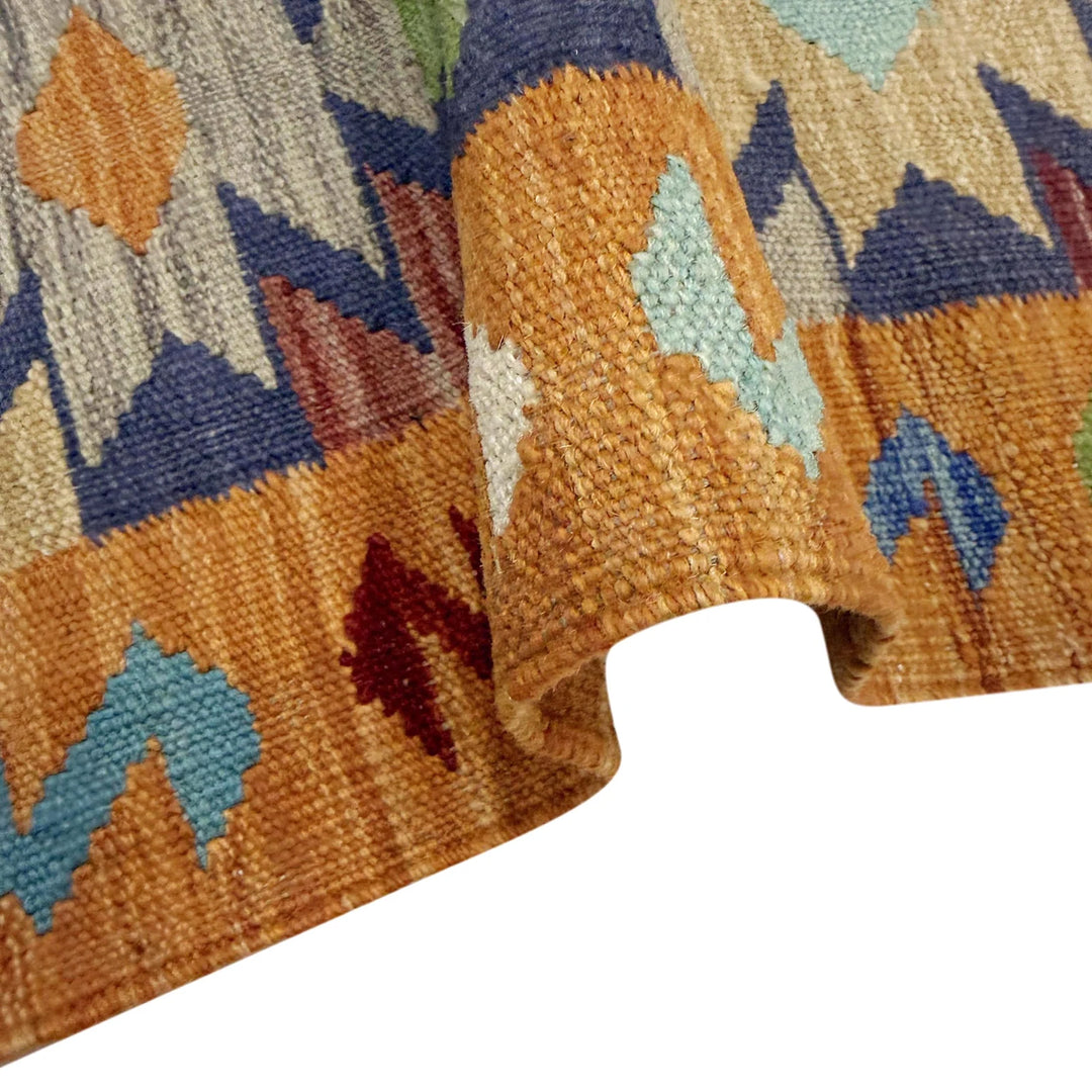 Afghan Vegetable Kilim Rug 2' 7" x 4' 0" Flat-Weave | No. AL279540